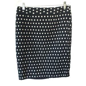 Banana Republic Women's Mid Rise Blue Polka Dot Zip Back Lined Skirt Size 10